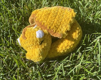 Handmade Crocheted Dragon Plush Toy, Soft Stuffed Animal Buddy