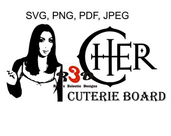 Planche à découper Cher, fichier de décalcomanies gravées au laser pour planche à découper de charcuterie. SVG, PNG, JPEG, pdf