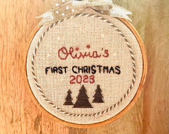 Baby’s First Christmas Embroidered Ornament