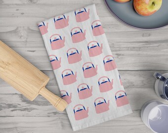 Tea Kettle Tea Towel, Mother's Day Gift, Trendy Tea Towel