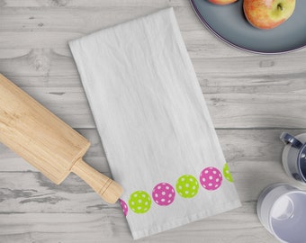 Pickleball Border Tea Towel, Trendy Tea Towel, Mother's Day Gift