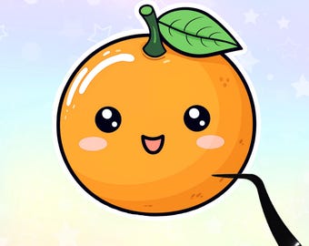 Kawaii Orange Sticker, Food Planner Decoration, Kiss-Cut Vinyl