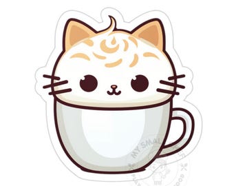Catpuccino Kiss-Cut Vinyl Sticker Decal