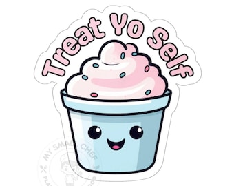 Treat Yo Self Frozen Yogurt Vinyl Decal Sticker