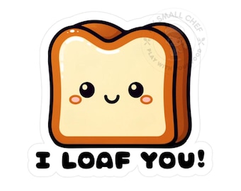 Bread, Kawaii Sticker, kiss cut vinyl decal
