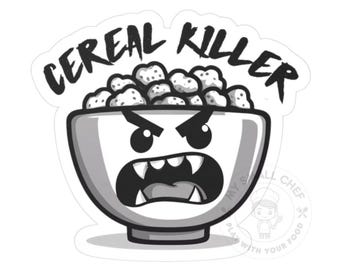 Halloween Cereal Bowl Sticker: Funny Spooky Breakfast Pun