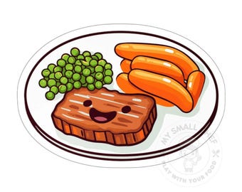 Steak Dinner Kiss Cut Vinyl Decal Sticker