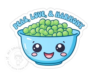 Peas Love and Harmony Kiss Cut Vinyl Decal Sticker