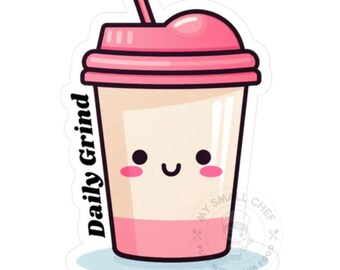 Coffee To Go, Daily Grind, kiss cut vinyl decal