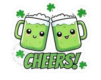 Green Beer Kiss Cut Vinyl Decal