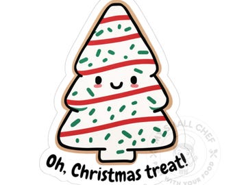 Pegatina de pastel de Navidad, vinilo navideño, decoración de postres, arte de cocina