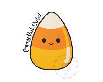 Cute Candy Corn Vinyl Sticker, Water Resistant Decal
