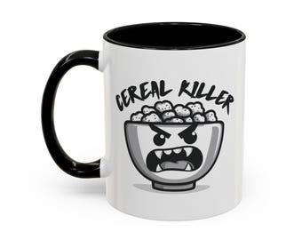 Cereal Killer Accent Coffee Mug, Funny Halloween Cup,