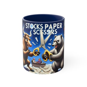 Tazas de taza de cerámica del mercado de valores de Wall Street / Tazas de café con acento de texto impreso / Comerciante de bolsa presente