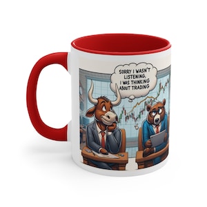 Funny Stock Market Coffee Mug, Day Trader Mug Gift, Stock Trader Present, Stock Broker Cup, Stock Exchange, Investor, Feeling Bullish
