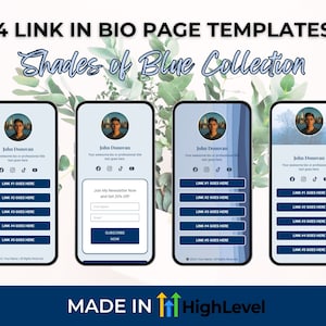 Link in Bio Templates for High Level, GoHighLevel, Blue Color Scheme, Linktree Alternative, Instagram Link in Bio