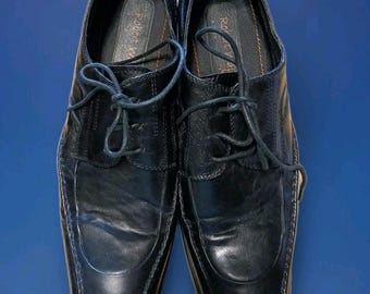 Vintage Robert Wayne Fresco Oxford Dress Men Shoes Black Size 11