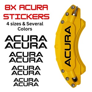 Acura Brake Caliper Decals: High-Temp Vinyl Car Stickers (8x)