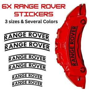 Range Rover Caliper Decal Stickers: High-Temp Vinyl, 3 Sizes - 6x