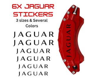 6x Jaguar Brake Caliper Decal Stickers: High-Temp Vinyl Car Decals