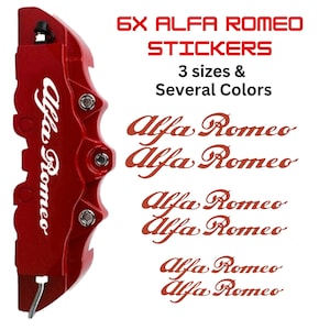 6x Alfa Romeo Brake Caliper Decal Stickers: High-Temp Vinyl