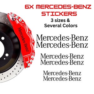 Mercedes Benz Brake Caliper Decals: High-Temp Vinyl Car Stickers (6x)