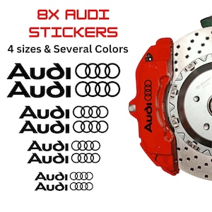 Audi Rings Brake Caliper Decal Stickers: High-Temp Vinyl