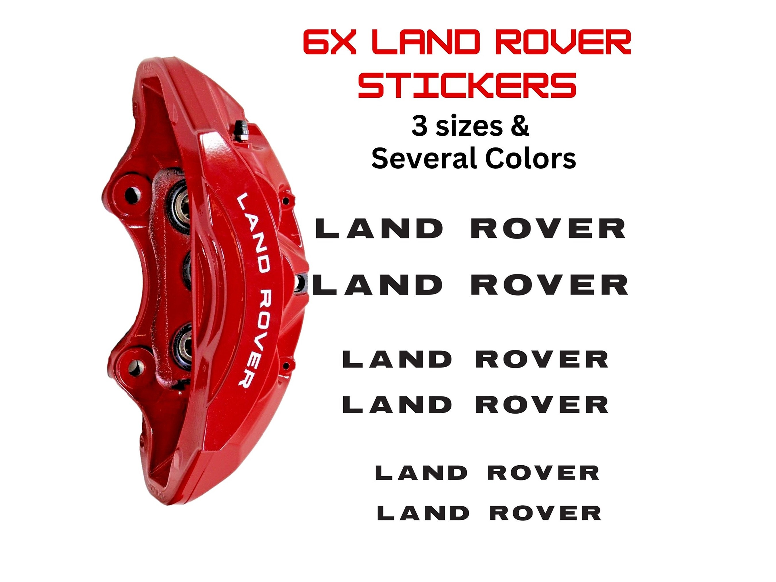 6x Land Rover Caliper Decal Stickers, Brake Caliper Decals, Brake