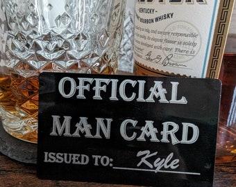 Aluminum Official Man Card, Gentleman Gift, Humorous Wallet Insert, Unique Gift for Friends