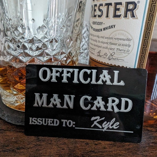 Aluminum Official Man Card, Gentleman Gift, Humorous Wallet Insert, Unique Gift for Friends