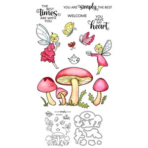 Fées du printemps Tea Party Champignons Vous avez mon coeur Les meilleurs moments sont avec vous Matrices de découpe en métal Tampons transparents Scrapbooking Fabrication de cartes Artisanat