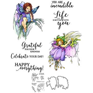 Hadas de las flores La vida es mejor contigo feliz todo lo que eres increíble troqueles de corte de Metal sellos transparentes fabricación de tarjetas artesanales