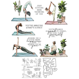 Troqueles de corte de Metal para mujeres de Yoga, siempre eres tan bueno con los demás, sé bueno contigo mismo, sello transparente, fabricación de tarjetas artesanales
