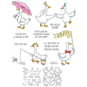 Vous êtes une fête de pêche à l'oie stupide Vous avez un ami en moi Matrices de découpe en métal Tampons transparents Scrapbooking Fabrication de cartes artisanat