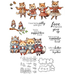 Navidad invierno zorro vida familiar es mejor cuando estamos juntos el amor nunca se rinde troqueles de corte de Metal sellos transparentes fabricación de tarjetas artesanales