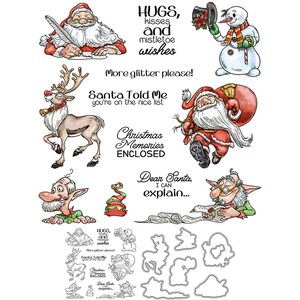 Natale Babbo Natale Elfo Renna Babbo Natale Mi Ha Detto Che Sei Nella Lista Dei Bravi Caro Babbo Natale Posso Spiegare Fustelle in Metallo Timbro Trasparente Creazione di Biglietti Artigianato