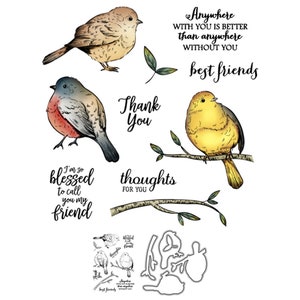 Schöne Vögel Ich bin so gesegnet, Sie Meine Freunde Nennen Sie Gedanken für Sie Metall Stanzformen Klare Briefmarken Sammelalbum Kartenherstellung Handwerk