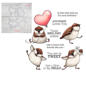 Chubby Birds corazón globo vida es Tweet troqueles de corte de Metal sellos transparentes