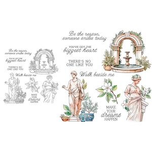 Statues Fontaine Soyez la raison pour laquelle quelqu'un sourit aujourd'hui, vous avez le plus grand coeur Tampons transparents Scrapbooking Cartes créatives