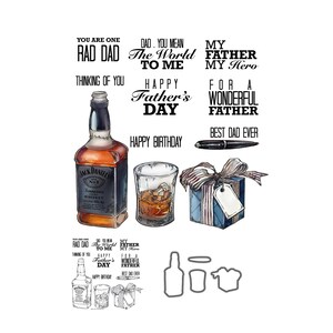 Vatertag Best Dad Whisky Flasche Glas Geschenk Metall Stanzformen Klare Briefmarken