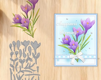 Crocus Flowers Metal Cutting Dies Scrapbooking Card Making Craft