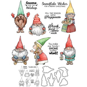 Gnomos de Navidad, elfos, me haces sonreír, Gnomo, importa qué, troqueles de corte de Metal, sello transparente, fabricación de tarjetas artesanales