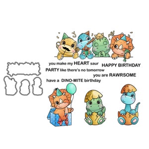 Happy Birthday Bears Bear-Thday Beary - Troqueles de corte de metal especiales, juego de sellos transparentes