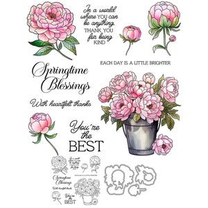Bendiciones de primavera, cubo de flores, eres el mejor con un sincero agradecimiento, troqueles de corte de Metal, sellos transparentes, fabricación de tarjetas artesanales