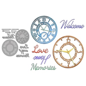 Quadrante dell'orologio Benvenuto Amore Speranza Ricordi Parole Fustelle in metallo Scrapbooking Creazione di biglietti Artigianato