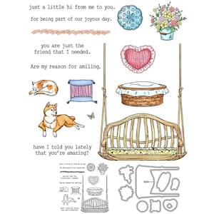 Balançoire pour lit chien chat Vous êtes l'ami dont j'ai besoin pour sourire Matrices de découpe en métal Tampon transparent pour carterie