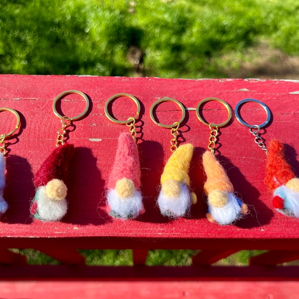 Custom Needle Felted Gnome Keychains