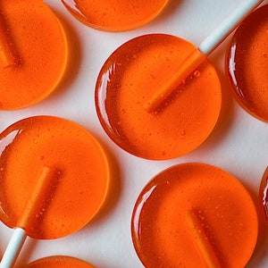 Handcrafted Orange Lollipops: Fruity Party Favors, Set of 6