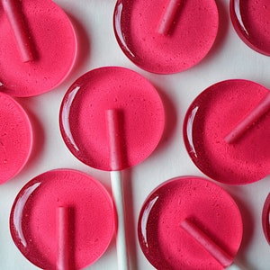 Strawberry Cream Soda Lollipops: Hand-Crafted Party Favors (6 Lollipops)