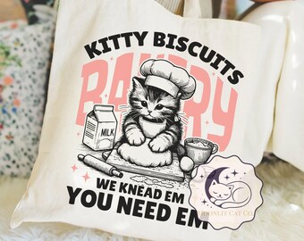 Kattekexbageritygkasse | Rolig katttygkasse | Gåva till kattälskare | Söt kattmatkasse | Återanvändbar boktygkasse | Bakkattdesign